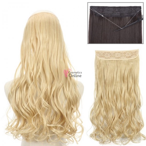 Extensie de par Flip-In, pe Guta ondulata delux dubla de 55 cm - Blond Deschis Ash Mixt SQ882261322